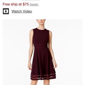 Calvin Klein Purple Fit & Flare Dress